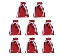 Christmas Wrapping Bags, Piece Drawstring Gift Bags, 10 Inches Decorative Pouches with Festive Prints, Non Woven Fabric Bag with Easy Closure, Holiday Party Favors Reusable Design