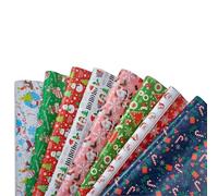 Christmas Wrapping fold Paper Set, Package Gift Wrapping Paper, Single sheet size 70X 50cm rolled up，Santa Snowman Reindeer Pattern, 8 Mixed color (A-8pcs)