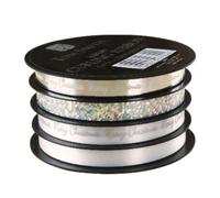 Christmas Wrapping - Luxury Silver Curling Ribbon 4m x10mm Pack of 4