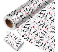 Christmas Wrapping Paper - 30m×80cm Elk Hamper Wrapping Cellophane Paper Roll,Clear Gift Wrap for Christmas and Xmas Present Gift Party Packaging(Folded in 40cm)