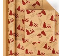 Christmas Wrapping Paper, 43cmx3m Recycled Kraft Paper Xmas Wrapping Paper Rolls, Multipurpose Christmas Wrapping Paper Roll for Xmas Party, Birthday, Thanksgiving (Love collection)