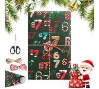 Christmas Wrapping Paper, 67 Meme Christmas Wrapping Paper, Funny Festive Gift Wrap with Humorous Designs, 90x50cm, Tear-Resistant for Stocking Fillers & Presents (green)