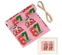 Christmas Wrapping Paper | 67 Numbers Pattern Seasonal Decorations, 90 x 50 cm Roll of Festive Gift Paper for Adults and Birthday Party, Family Gathering, Seasonal