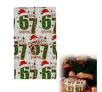 Christmas Wrapping Paper, Funny 67 Meme Wrapping Paper, 50X90CM Funny Six Seven Christmas Wrapping Paper Roll, Gift Wrapping Paper for Christma 2026, Secret Santa, Birthday & Holiday Presents (White)