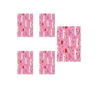 Christmas Wrapping Paper Kraft - 5 Sheets 50x70cm with Santa Snowflake Print, Recyclable Gift Wrap for Xmas Presents, Holiday Packaging