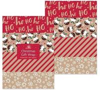 Christmas Wrapping Paper Mix Festive Traditional Each 50cm x 70cm 8 sheets