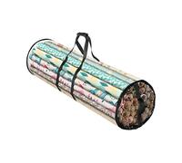 Christmas Wrapping Paper Organizer Storage, 32/40" Gift Storage Containers, Clear PVC with Durable 600D Oxford Fabric Gift Wrap Paper Holder Fits 24 Rolls (Transparent Black)