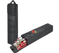 Christmas Wrapping Paper Organizer Storage, Oxford Fabric Gift Wrap Holder With Extra Pockets for Christmas Decorations, Reinforced Handles, Heavy Duty, Ultra-Durable, Tear-Proof Fabric