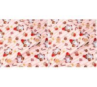 Christmas Wrapping Paper Roll, 15m x 44cm Glossy Coated Wrap Paper with Festive Gnomes Design for Christmas and New Year Presents (Pack of 2)