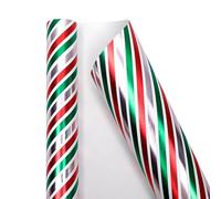 Christmas Wrapping Paper Roll, 3M Shiny Metallic Foil Gift Wrapping Paper Rolls, Christmas Decorations, for Xmas, New Year, and Valentine's Day (C)