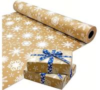 Christmas Wrapping Paper Roll,43cm*15m christmas paper,Recyclable Snowflake Kraft Paper for Boxes Wrap,Gift Wrapping for Christmas,ECO-friendly Present Decorations -Snowflake(Snowflakes)