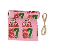 Christmas Wrapping Paper Roll, 50×90cm Festive Wrap, Cute Pink 67 Six Seven Santa Claus Gift Wrap Paper, Fun Holiday Supplies