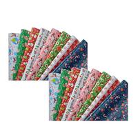 Christmas Wrapping Paper Roll 8 Sheets 70cmx50cm Gift Wrap Xmas Festive Designs Bulk Printed with Santa Claus Snowflakes Snowman Trees Reindeer Birthday Holiday Gifts Decorations (16 Sheets)