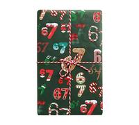 Christmas Wrapping Paper Roll,Funny Xmas Elements Holiday Packing Paper For Decorations Santa Claus Secret Ornament Party Present (C)