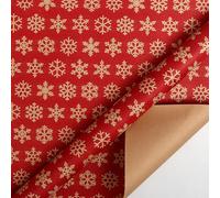 Christmas Wrapping Paper Roll Mini Roll Snowflake Wrapping Paper for Christmas Holiday Party Gift Packaging Craft Tree Decor 17 x 118 Inch (43 x 300 cm) Kraft Paper