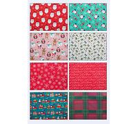 Christmas Wrapping Paper Sheets - 8 Pack, Large 70x50cm, Assorted Cute & Traditional Designs Ideal for Festive Gifts & Presents