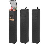 Christmas Wrapping Paper Storage Organizer 3Pack - Holds Up to 9 Rolls per Bag, Thickened 3-Layer Non-Woven Gift Wrap Holder with Side Pockets & Handles, Waterproof Roll Storage Bag for Home Organizat