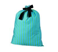 Christmas Wrapping Pouch with Striped Fabric Look, Drawstring Top Closure for Party Treat Packing, Display, and Presents Wrapping Pouch Seasonal Present Holder Cloth Holiday Packaging Candy Bag