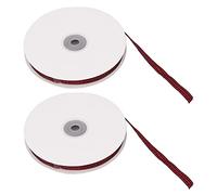 Christmas Wrapping Ribbon 2 Rolls 50 Yards 1cm Wide Red Black Plaid - Durable Polyester, Classic Design for Gift Wrapping, DIY Crafts, and Holiday Decorations