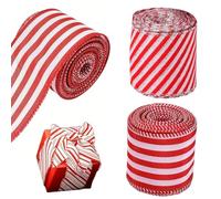 Christmas Wrapping Ribbon | Wired 1.5Inch 6 Yards,3 Rolls Decorative Craft Ribbon | for Decoration Celebration Family Home Festival Party Crafting Tradition