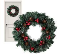 Christmas Wreath | 15.7 Inches Festive Garland with Light - Christmas Garland Decor,for Kitchen Holiday Mantle Wall Indoor Home Winter Outdoor Activities