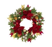 Christmas Wreath - 16 Inch Artificial Pine Cones and Berries Decorative Hanging Ornament for Door Wall Fireplace Mantel Holiday Season Home