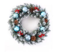 Christmas wreath， 2 PcsArtificialfor Front Door and Tree Decorations Garlands(Blu,40cm)