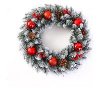 Christmas wreath， 2 PcsArtificialfor Front Door and Tree Decorations Garlands(Red,60cm)