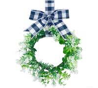 Christmas Wreath 28cm for Red Bow Door Decoration Plastic Vine | Made from plastic vine iron wire Easy to wipe clean Hang on for windows doors or walls for festive warmth