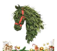 Christmas Wreath, 40×30cm Large Horse Head Wreath Christmas Decor, Simulation Houses Front Door Hanging Wreaths for Holiday Home, Wall, Farmhouse Decoration