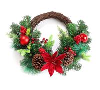 Christmas Wreath,40CM/15.8 IN Artificial Christmas Décor Indoor Outdoor Holiday Party Decorations for Front Door Wall