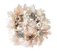 Christmas Wreath 50cm Artificial Autumn Garland Fall Wreath Maple Leaf Simulation Pumpkin Gift Wall Hanging for Front Door Decoration Silk Cloth Artificial Flower Wreath