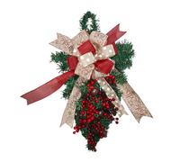 Christmas Wreath - 60" Red Berry Wreath, Eucalyptus Wreaths, Polyester Upside Down Tree Garland | Artificial Christmas Crowns with 24" Red Berry Bow for Fest