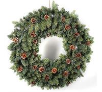 Christmas wreath 90cm Green Christmas Circle Artificial Christmas Wreath Christmas Hotel Shopping Mall Ornaments Decorative Collection Welcome wreaths for front door all year round