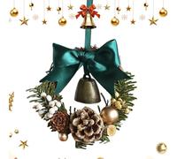 Christmas Wreath - Artificial Bow Garland for Festive Decoration, Realistic Design with Hanging Function, Holiday Decor for Door Window Table Fireplace Porch Party Use, 5 Inch