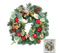 Christmas Wreath, Artificial Front Door with Red Berries, 11.8 Inch Large Ative Christmas Wreaths for Indoor and Outdoor Use as well as the Window Wall on the