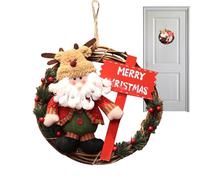 Christmas Wreath | Artificial Green Home Decoration, Garland Welcome Sign Door Hanger - for Porch Window Entrance Home Kitchen Living Room Indoor Outdoor Garden