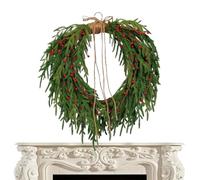 Christmas Wreath, Artificial with Red Berries, 50 cm Winter Wreaths, for Indoor, Outdoor, Living Room, Hallway, Entrance, Window, Garden, Yard, Farmhouse