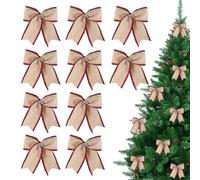 Christmas Wreath Bow | 10 Pieces Christmas Decorations In Retro | Ribbons For Wreaths Christmas Decorations - Interior Window Wall Of The Porch Hallway Doors And Yard