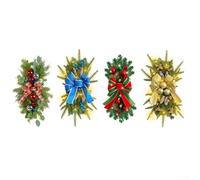 Christmas Wreath Bow Decor, 25X48cm Upside Down Tree Holiday Ornament Christmas Tree Wreath Bow For Stairs Corridor Party(D)