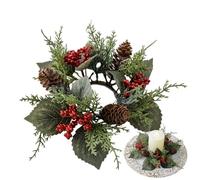 Christmas Wreath Candle Holder, Christmas Candle Rings Wreaths, Advent Wreath Garland, Christmas Ring Candle Holder, Reusable Candle Ring Decoration, Artificial Candle Wreaths for Desk