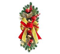 Christmas Wreath - Christmas Artificial Pine Branches With Bow | Christmas Door Wreaths, Garden Pine Branches And Cones, Door Ornament Garland | Christmas Door Decorations On The