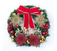 Christmas Wreath Christmas Garland Decorations Pre-Lit Decorated Wreath Festival Tree Display Party Indoor Outdoor Front Door Front door Window Fireplace Decoration(A)