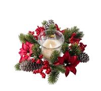 Christmas Wreath Christmas Wreath | Artificial Pinecone Red Berry Garland Candle Ring(Color1)