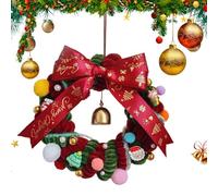 Christmas Wreath Craft Project, Cute, Hanging and Realistic, Christmas Wreath for the Door with Bell, for Indoor, Outdoor, Window, Restaurant, Wall, Dining Room, Patio