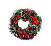 Christmas Wreath Door Decoration with Snowflake Merry Christmas Flower Simulation Door Hanging Decoration Home Party Supply(Style 3)