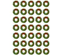 Christmas Wreath - Edible Cupcake Toppers - Wafer or Icing - Christmas Xmas Festive Party Themed Celebration Cake Decorations for Cupcakes, Cookies, Brownies, Muffins & More!