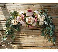 Christmas wreath European Simulation Flower Decorative Wreaths Door Hanging Ornaments Wedding Christmas Flower Garland Lintel Vines,Christmas Wreath