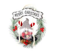 Christmas Wreath Faceless Old Man Needle Decoration Supplies for Holiday Cheer and Festive Atmosphere (Grey, 25cm)