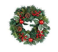 Christmas wreath farmhouse 2022 Christmas Wreath Lit Scene At The Front Door